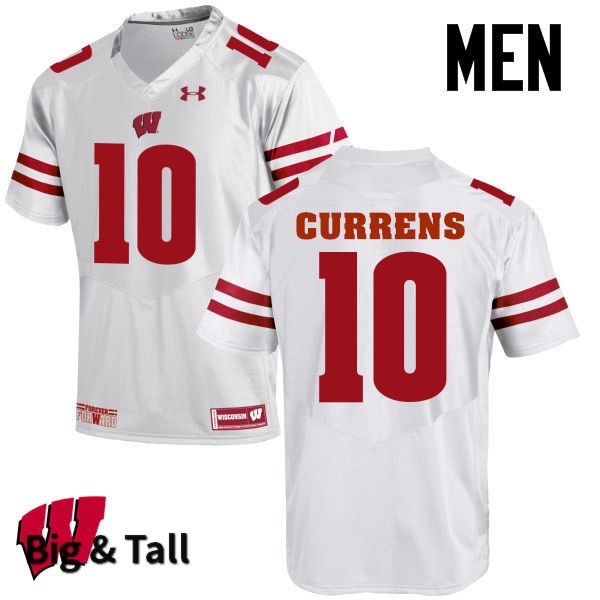Wisconsin Badgers Men's #10 Seth Currens NCAA Under Armour Authentic White Big & Tall College Stitched Football Jersey VR40K17EI